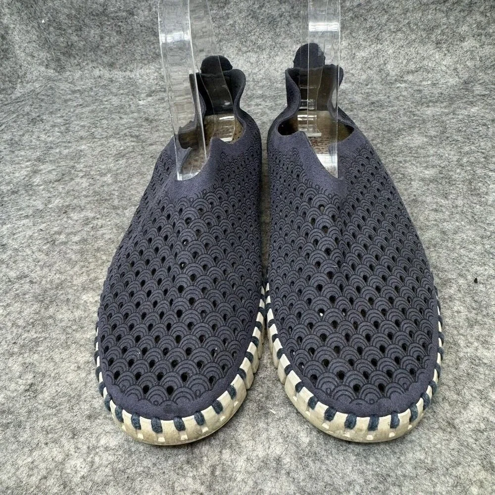 Ilse Jacobsen Tulip Slip On Shoes Womens Size 37 US 6.5 Blue Loafers Coastal